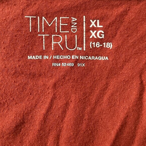 Time and Tru: Women's Cami Tank Top, Dark Orange, Size XL (16-18) - Picture 5 of 7